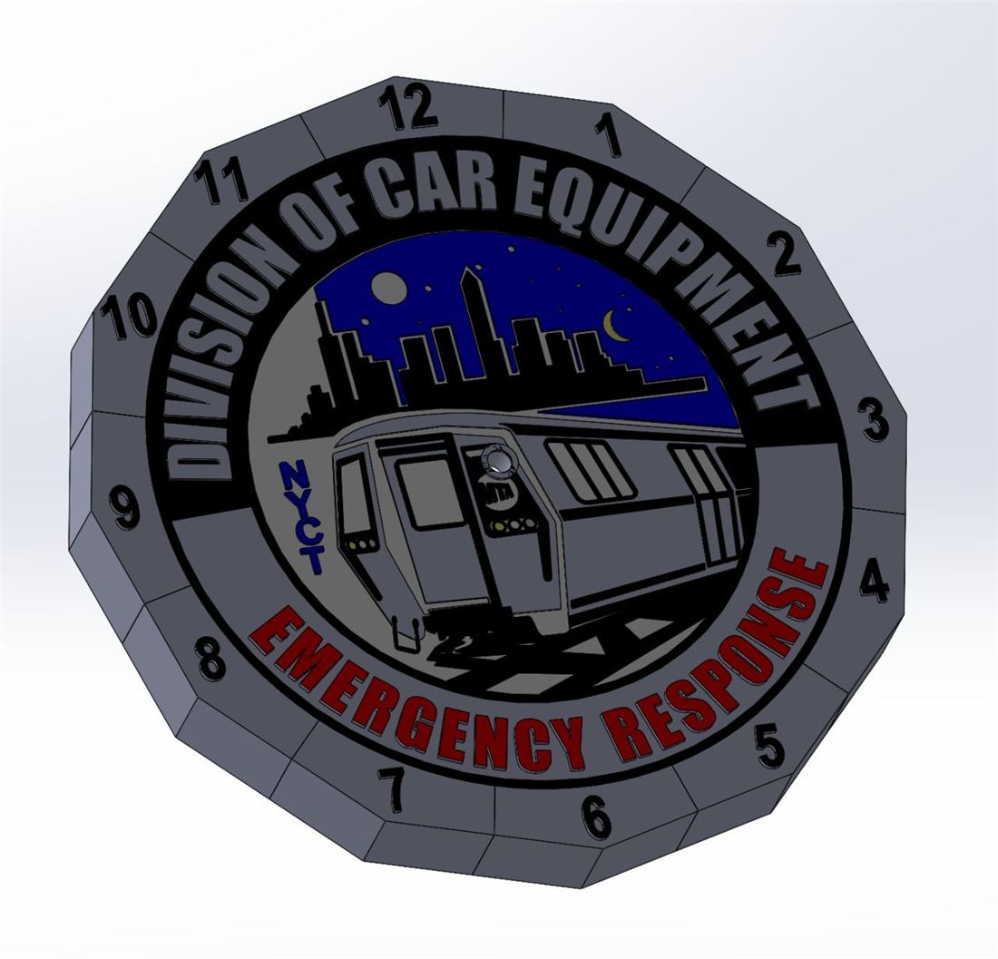 Custom multi-color emblem CAD model