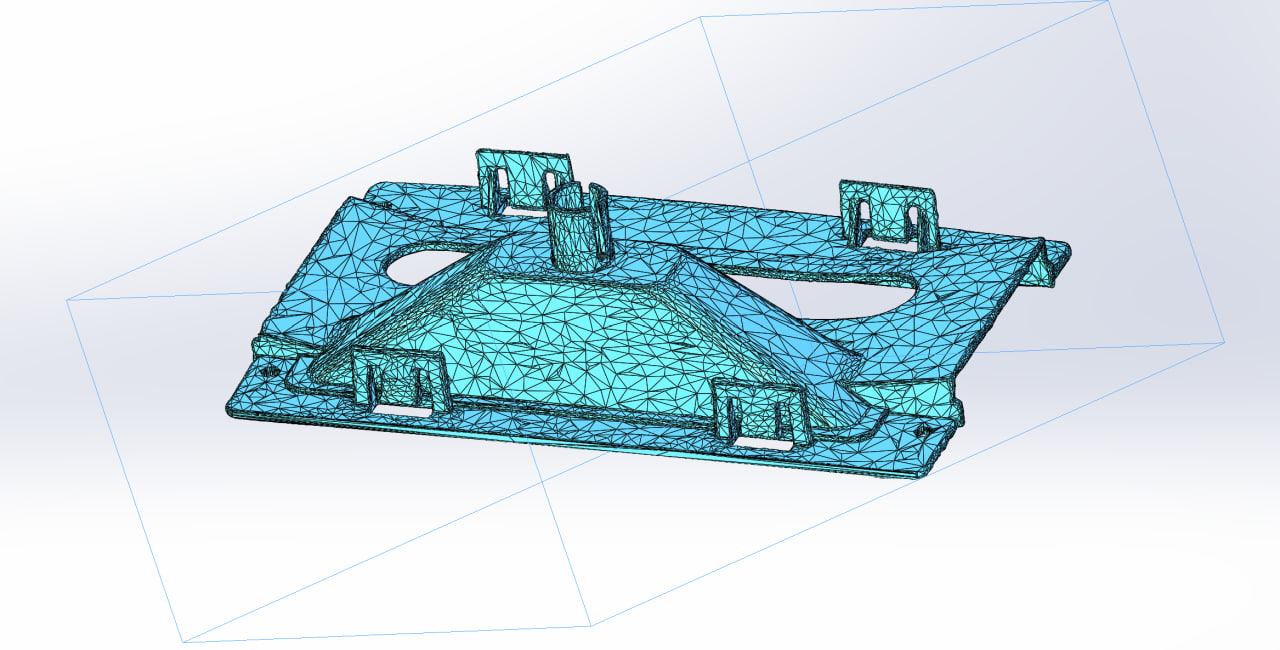 High-density triangular mesh of a scanned mechanical part